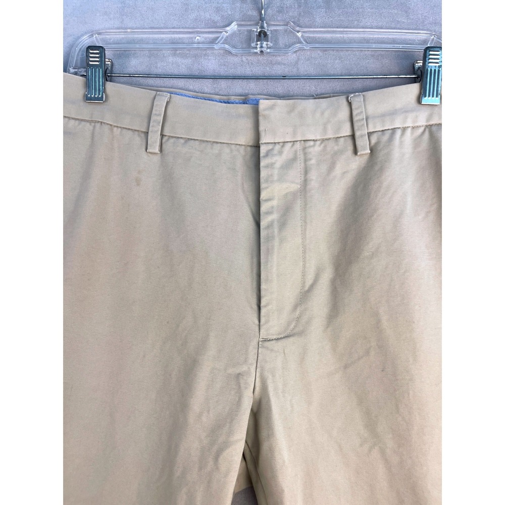 J Crew Tan Khaki Chino Pants Mens 36x32 100% Cotton Flat Front Preppy Modern